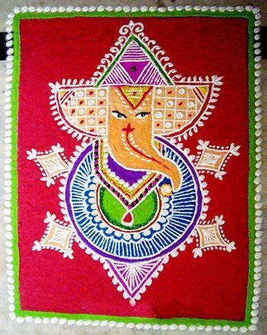 Ganesh Rangoli | Rangoli designs, Ganesh rangoli, Mandala artwork