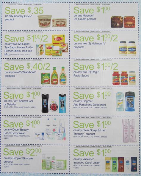 Unilever Printable Coupons