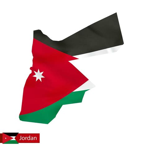 Jordan map with waving flag of country. 34030886 Vector Art at Vecteezy