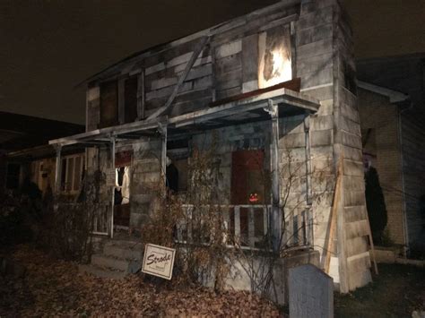 My friend built the Michael Myers house for Halloween in his front yard. : pics