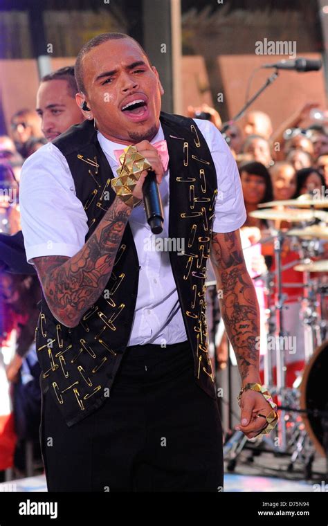 Chris Brown performing live at the Rockefeller Center as part of the ...