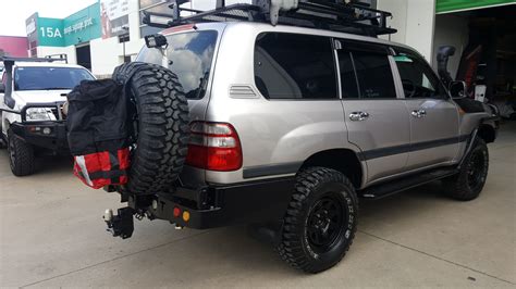 Rockarmor Rear Bar & Wheel Carrier for Toyota Landcruiser 100 Series ...