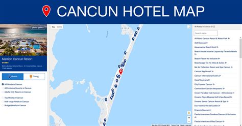 Cancun Hotel Map - Cancun Holidays