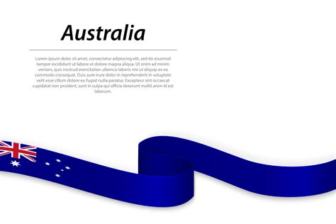 Waving ribbon or banner with flag of Australia 21806768 Vector Art at ...