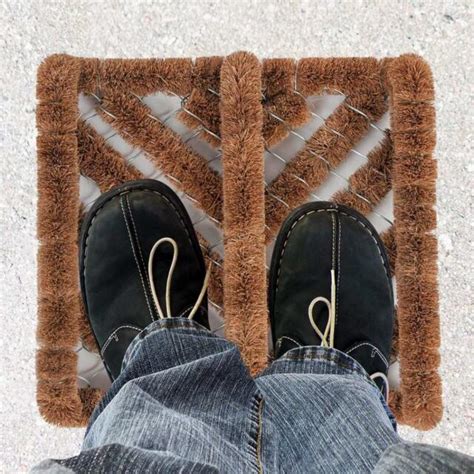 FOOTMATTERS Ninamar Natural Coir Boot Scrubber Door Mat - 12 x 13 inch | eBay