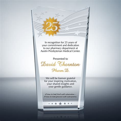 Years of Service Award Plaque Wording Ideas | DIY Awards