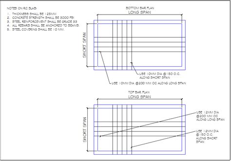 One-way slab structure detail dwg file - Cadbull