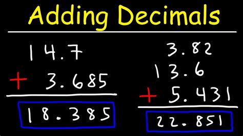 Adding Decimals - Tons of Examples! - YouTube