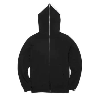 Wholesale Oversized 460 Gsm Pullover Heavy Weight Custom Full Face Zip Hoodie Black Zipper ...