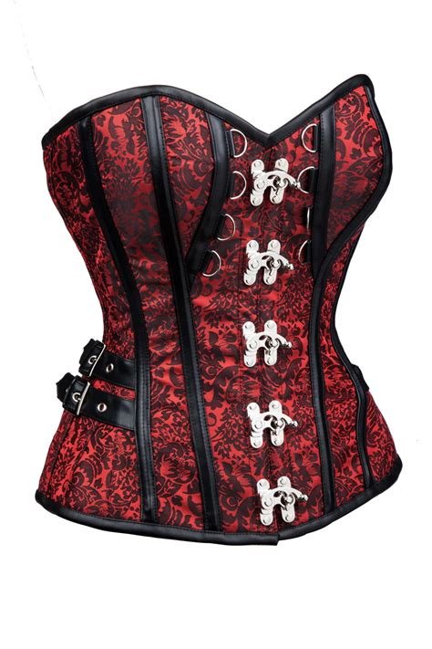 Halloween Party Steampunk Corset Women Gothic Steel Boned Corsets Plus size High Neck waist ...