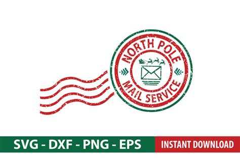 North Pole Mail Service Rubber Stamp Graphic by Designdecon · Creative Fabrica