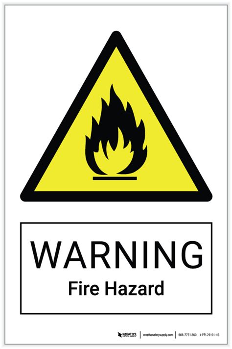 Warning: Fire Hazard - Label