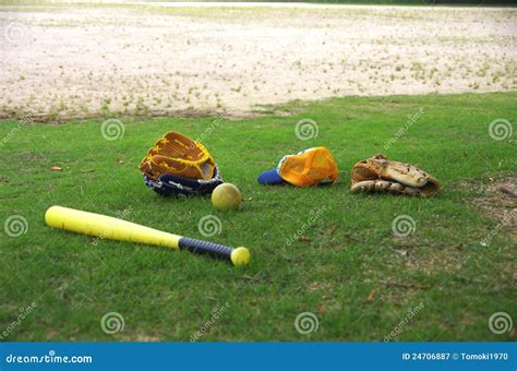 Baseball Equipment for Kids Stock Image - Image of ball, ground: 24706887