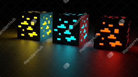 Minecraft Glowing Ore - Stock Image by NeGaLoX