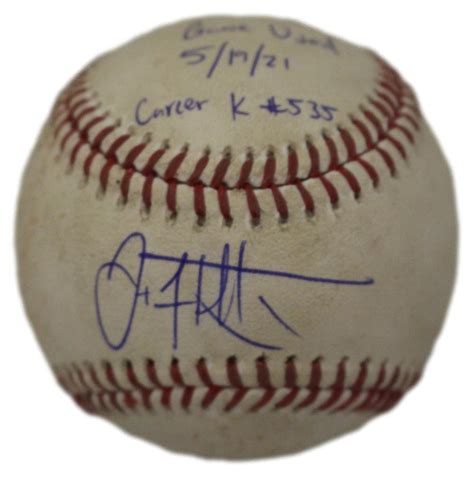 Jack Flaherty Autographed Game Used OML Baseball Cardinals MLB – Denver ...