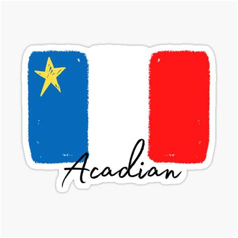 "Acadian Flag (Painted Style with "Acadian" text)" Sticker for Sale by ...