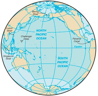 Map of Pacific Ocean