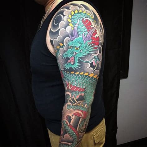 100 Dragon Sleeve Tattoo Designs For Men - Fire Breathing Ink Ideas