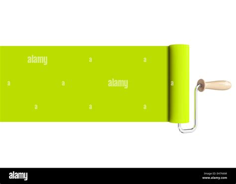 green paint roller Stock Photo - Alamy