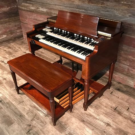 Hammond Vintage 1957 B3 Organ and Leslie 122 Speaker, Red Mahogany - The Chicago Organ Company