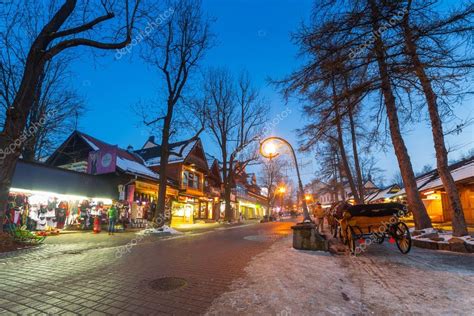 Krupowki street in Zakopane at winter time, Poland – Stock Editorial ...