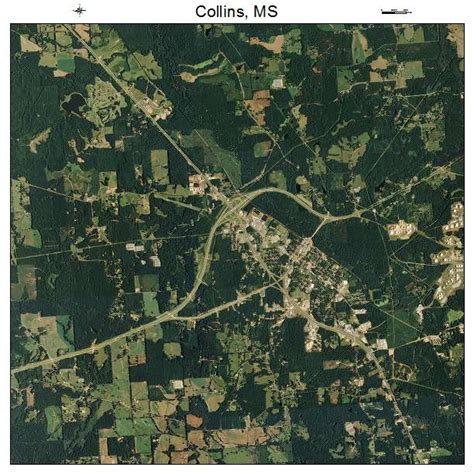 Aerial Photography Map of Collins, MS Mississippi