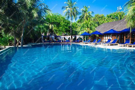 Premium Photo | Swimming pool in hotel Thailand