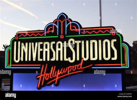 Universal Studios Hollywood sign in the early evening Stock Photo - Alamy