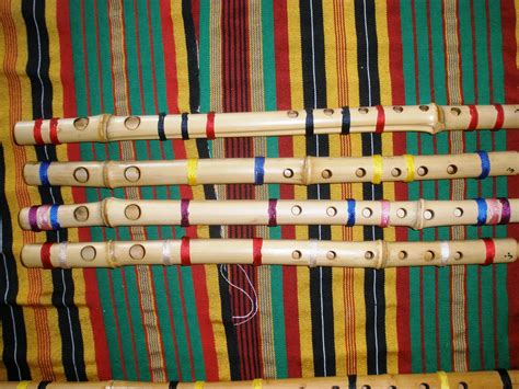 Bb Bamboo Flutes, ~12"-14" with two blow holes:: whistle and transverse ...