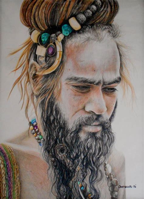 Aboriginal Man Drawing by Jennifer Doehring | Saatchi Art