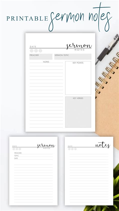 Sermon Notes Printable in 2020 | Bible study notes, Sermon notes, Bible study printables