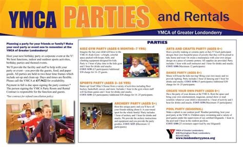 YMCA PARTIES and Rentals - YMCA of Greater Manchester