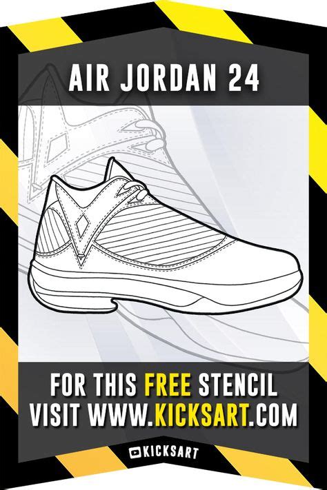 This is a FREE sneaker stencil of the Air Jordan 24 available over at KicksArt.com | Stencils ...