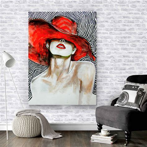 Woman Wall Art Woman Portrait Art Ladies Art the Woman With | Etsy