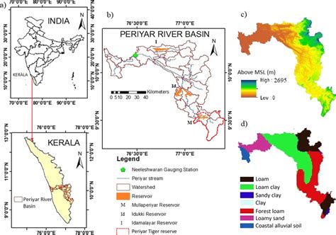 Periyar river basin details: a location map; b river basin with ...