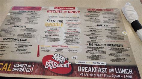 Menu at The Big Biscuit restaurant, Lee's Summit, SE Blue Pkwy