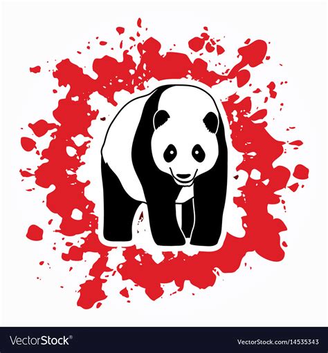 Panda standing cartoon logo Royalty Free Vector Image