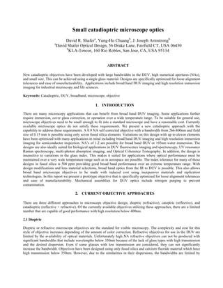 Small catadioptric microscope optics 2003 | PDF