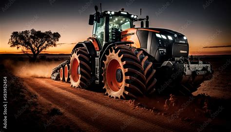 A modern tractor with futuristic design, generative ai Stock ...