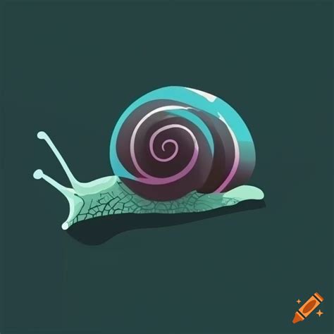 Geometric snail silhouette on Craiyon