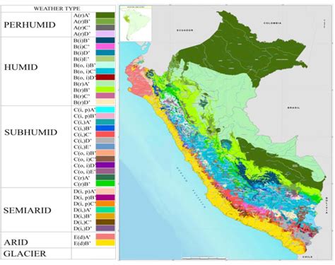 Map of Climates in Perú according to Thornthwaite classification.... | Download Scientific Diagram