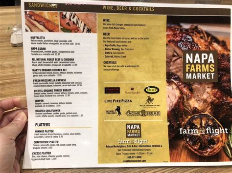 Online Menu of Napa Farms Market Restaurant, San Francisco, California, 94128 - Zmenu