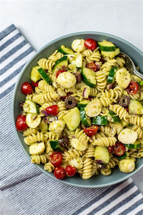 Pesto Pasta Salad Recipe | Kitchen Swagger