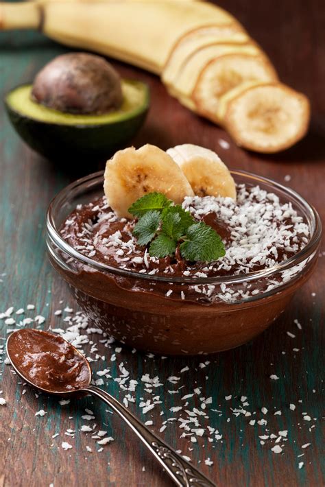 raw vegan avocado banana pudding with coconut crumbs in a glass bowl – Amazing Wholeness LLC