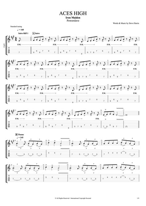 Aces High by Iron Maiden - Full Score Guitar Pro Tab | mySongBook.com