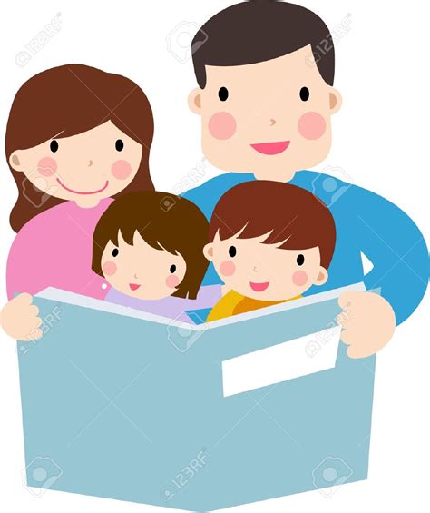 Family Reading Bible Clipart | Family