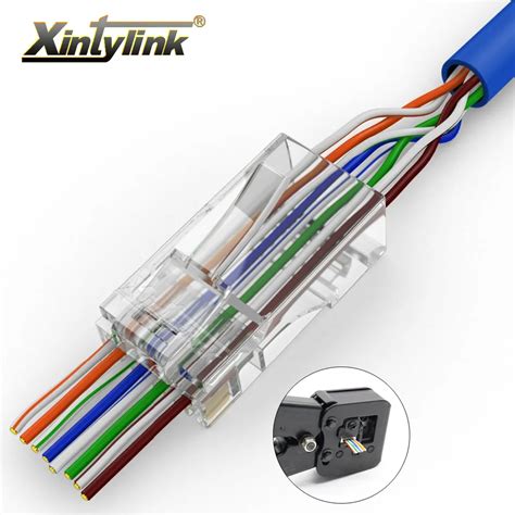 xintylink EZ rj45 connector cat6 rj 45 ethernet cable plug cat5e utp 8P8C cat 6 network 8pin ...