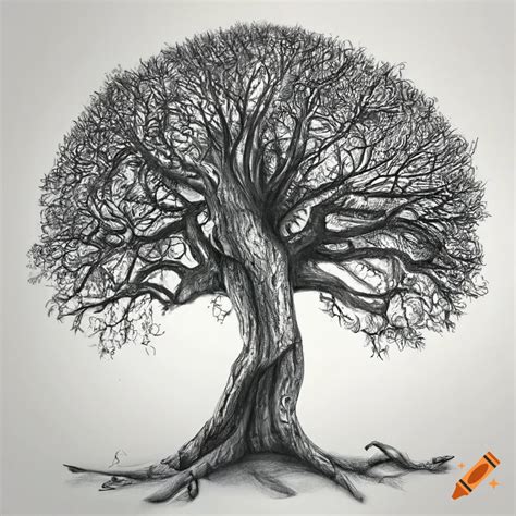 Realistic drawing of a tree of life on Craiyon