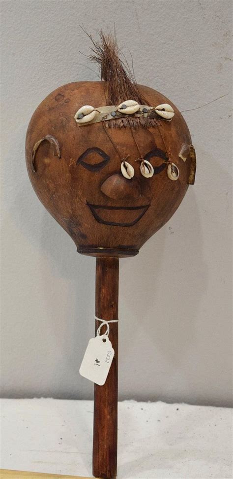 African Gourd Musical Shaker West Africa Face Cowrie Shell Musical Instrument | Musical shakers ...