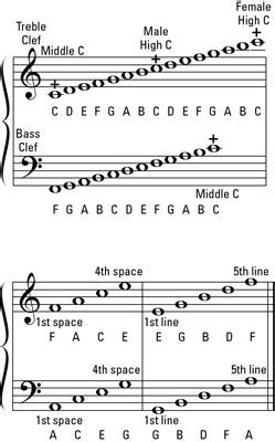 Locating the Notes on the Musical Staff - dummies